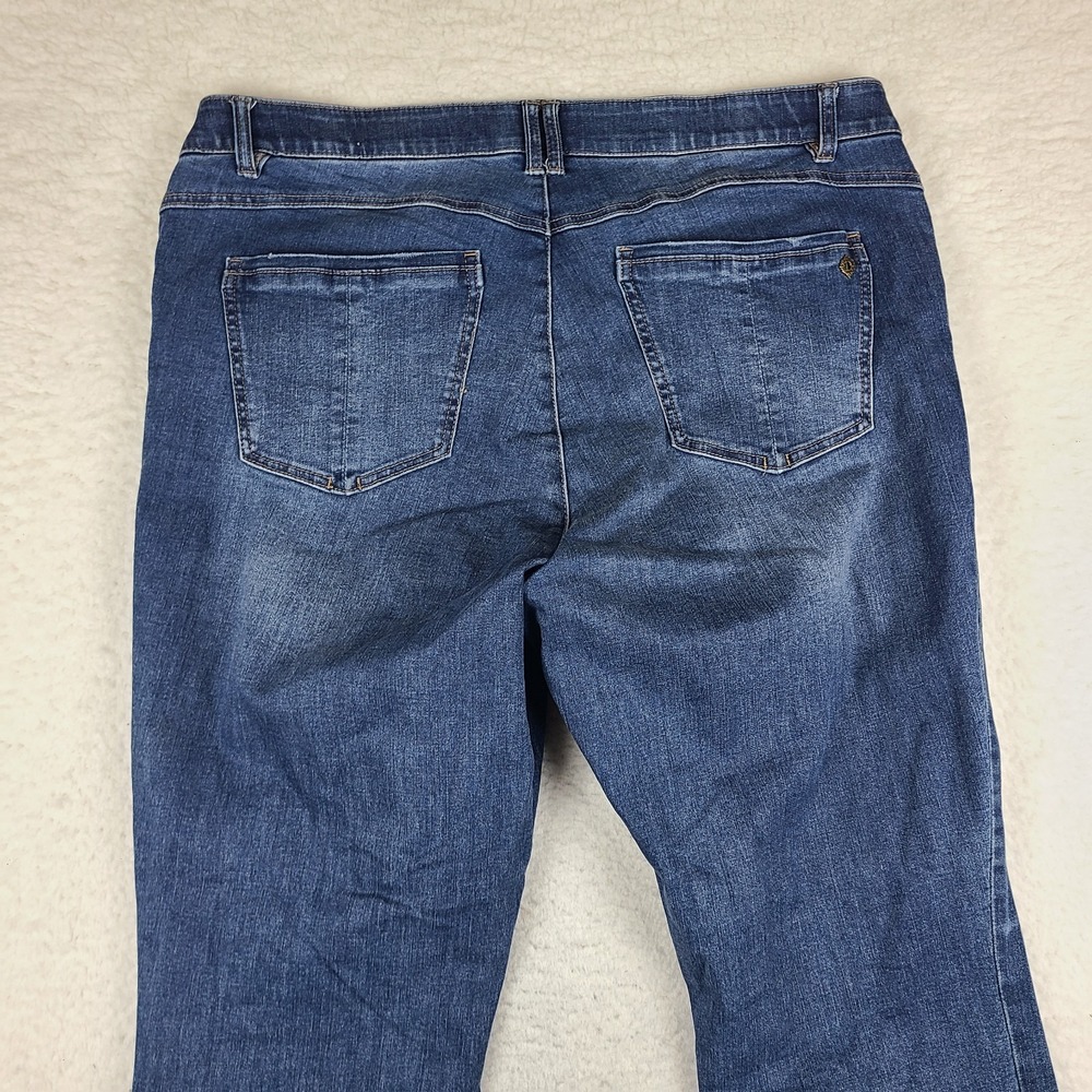 Democracy Jeans Womens 18W Blue Ab Solution Boot Cut Dark Wash Denim - Picture 9 of 12